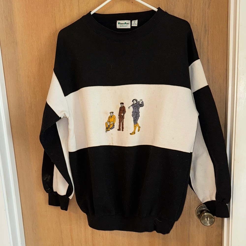 Winner Mate Embroidered Golf Colorblck Crewneck Sweatshirt